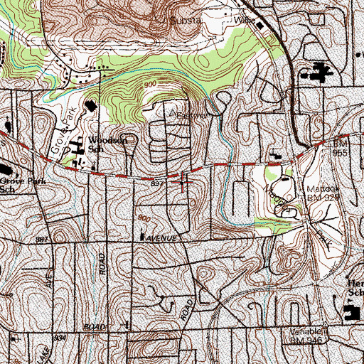 Topographic Map of Georgia Oliver Methodist Church, GA