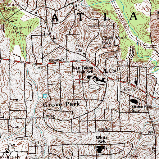 Topographic Map of Holsey Temple Christian Methodist Episcopal Church, GA