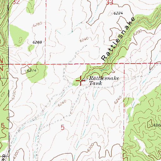 Topographic Map of Rattlesnake Tank, AZ