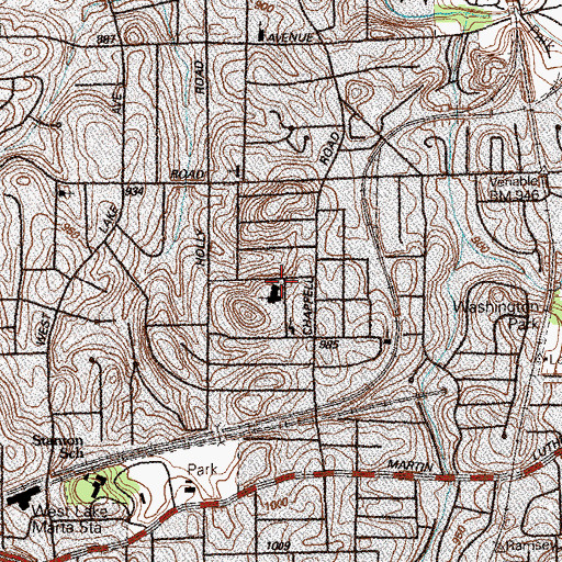 Topographic Map of Hunter Hills First Baptist Church, GA