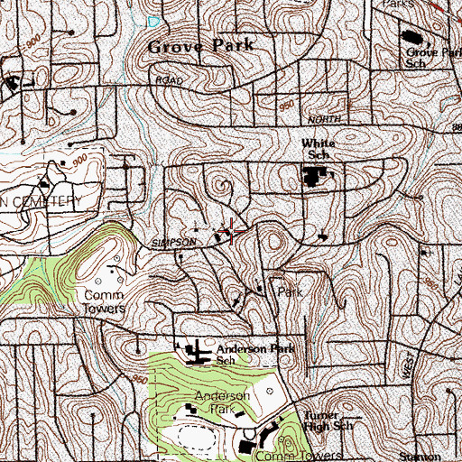 Topographic Map of Simpson Road Baptist Church, GA