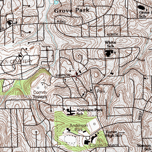 Topographic Map of Newberry Chapel African Methodist Episcopal Church, GA