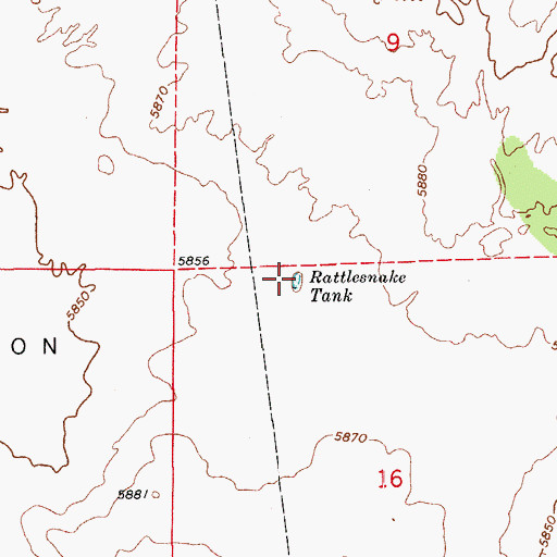 Topographic Map of Rattlesnake Tank, AZ