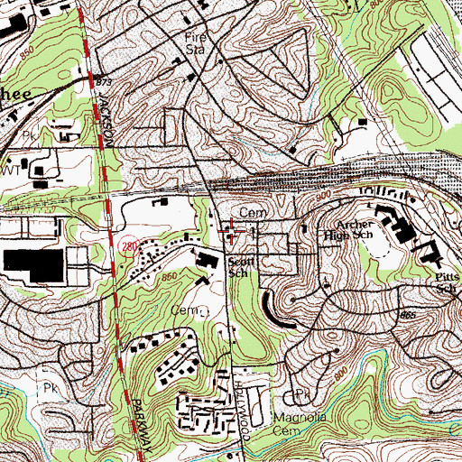 Topographic Map of Aarons Tabernacle Church, GA