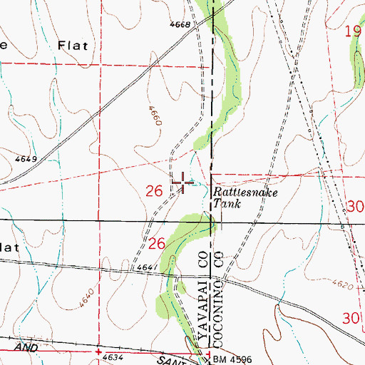 Topographic Map of Rattlesnake Tank, AZ