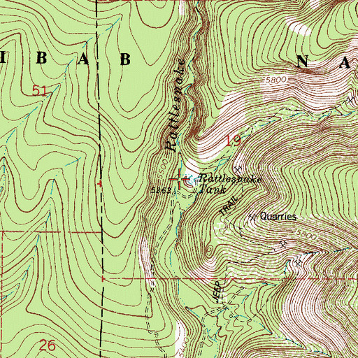 Topographic Map of Rattlesnake Tank, AZ