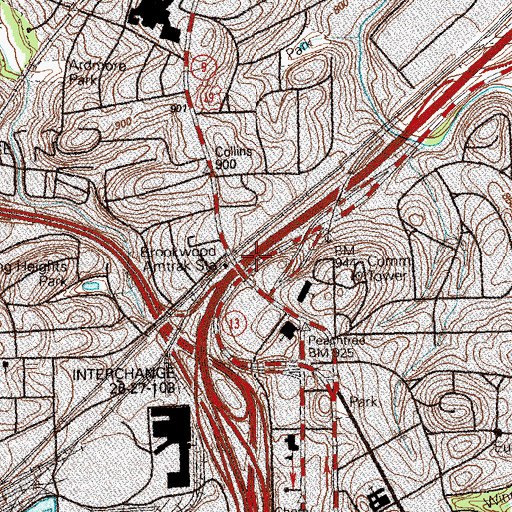 Topographic Map of Interchange 25, GA