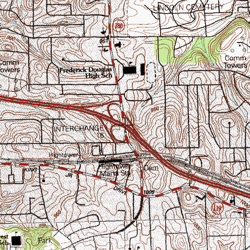 Topographic Map of Interchange 16, GA