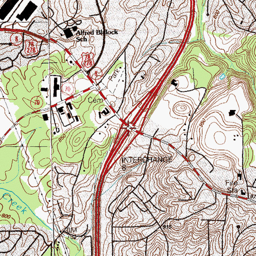 Topographic Map of Interchange 8, GA