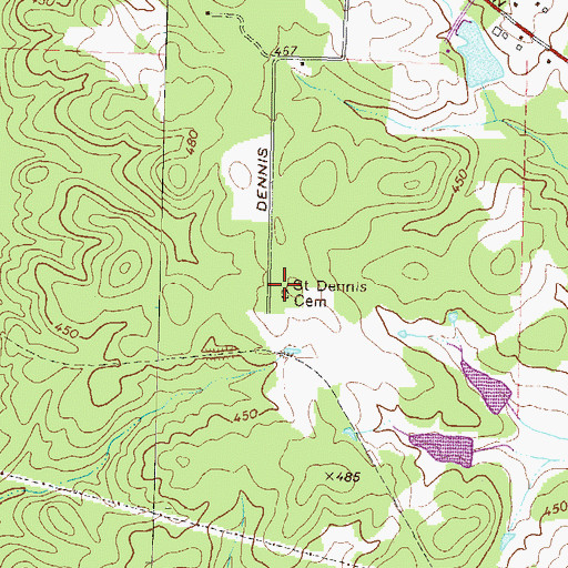 Topographic Map of Saint Dennis Church (historical), GA