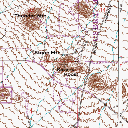Topographic Map of Ravens Roost, AZ