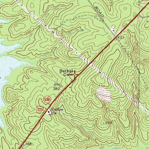 Topographic Map of Bethel Church (historical), GA
