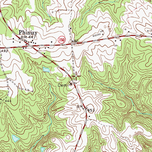 Topographic Map of Walnut Grove School (historical), GA