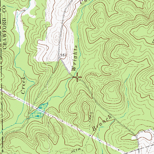 Topographic Map of Wrights Church (historical), GA