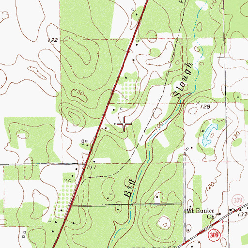 Topographic Map of Adams Church (historical), GA