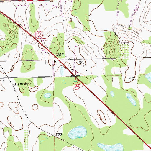 Topographic Map of Piney Grove Church (historical), GA