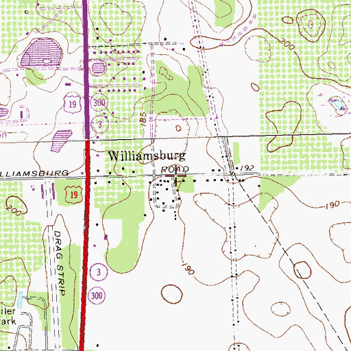 Topographic Map of Williams Spring Church, GA