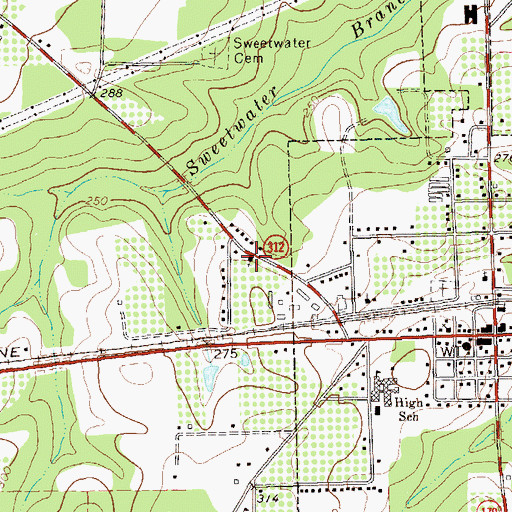 Topographic Map of New Hope Church, GA