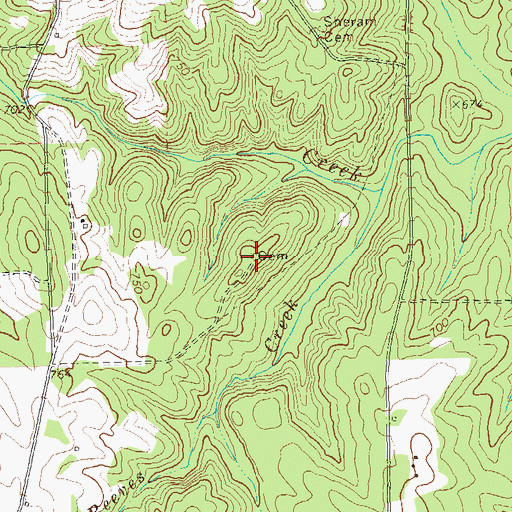 Topographic Map of Reeves-Askin Cemetery, GA