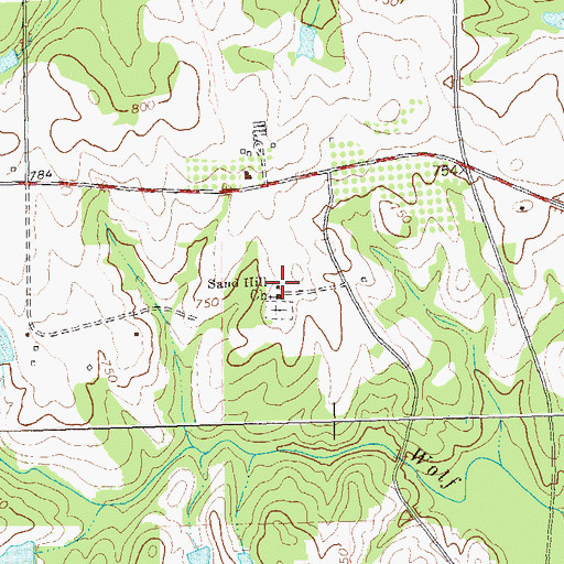 Topographic Map of Sand Hill School (historical), GA