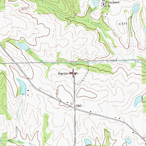Topographic Map of Sardis School (historical), GA