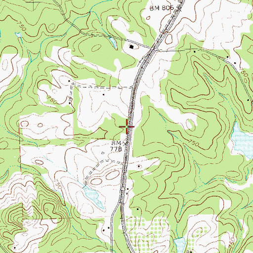 Topographic Map of Stroudsville School (historical), GA