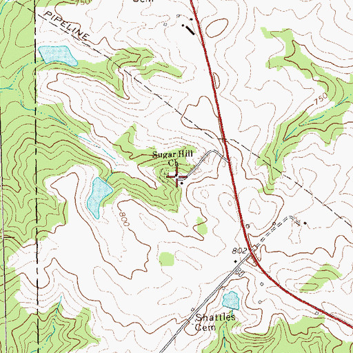 Topographic Map of Sugar Hill School (historical), GA