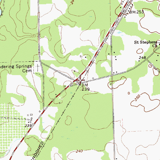 Topographic Map of Stocks, GA