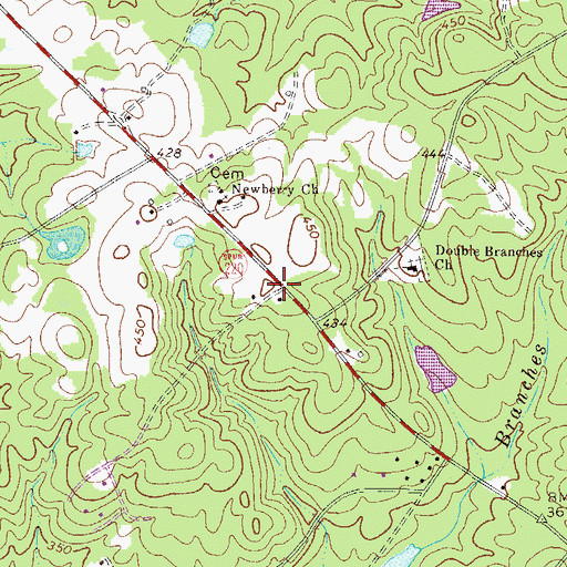 Topographic Map of Bussey, GA
