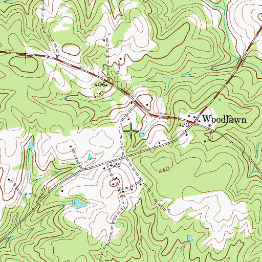 Topographic Map of Woodlawn School (historical), GA