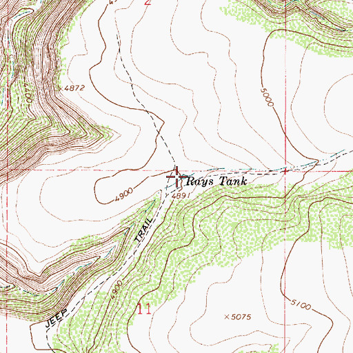 Topographic Map of Rays Tank, AZ