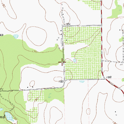 Topographic Map of Hicksville Church (historical), GA