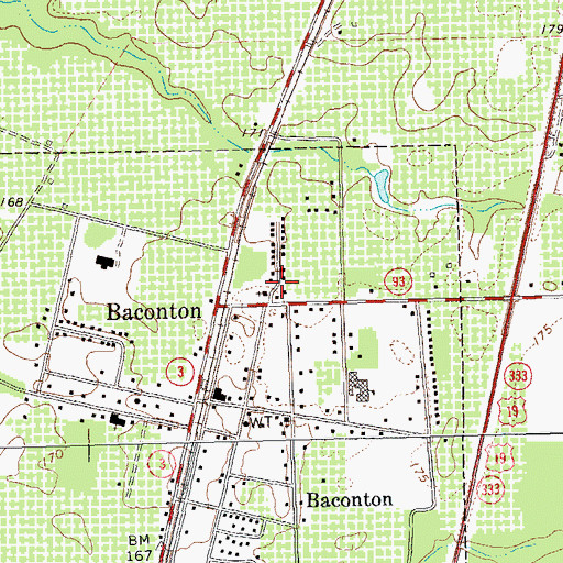 Topographic Map of Saint James Chuch (historical), GA