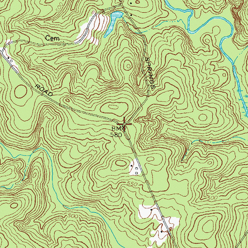 Topographic Map of Bethlehem Church (historical), GA