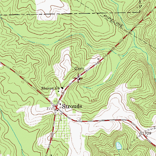 Topographic Map of Parker Chapel School (historical), GA