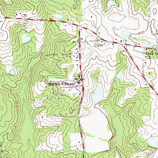Topographic Map of Haven Chapel School (historical), GA