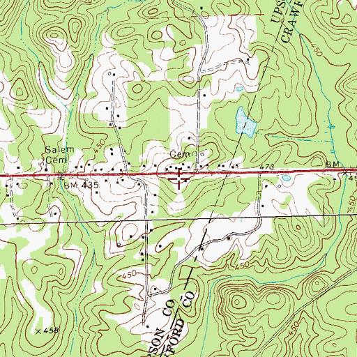 Topographic Map of Salem School (historical), GA