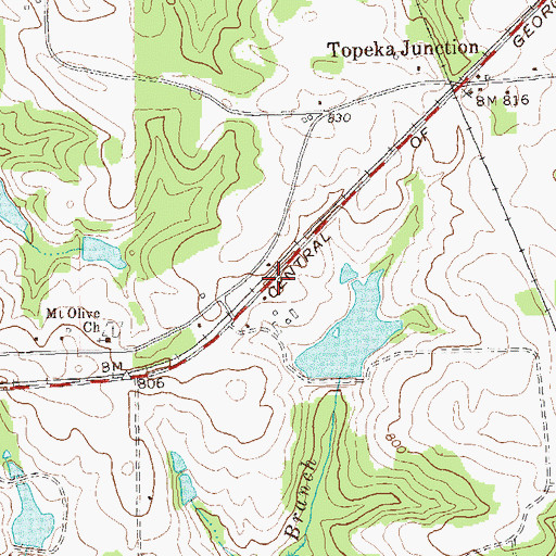 Topographic Map of Union Hill School (historical), GA