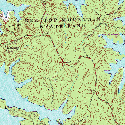 Topographic Map of Bethany School (historical), GA