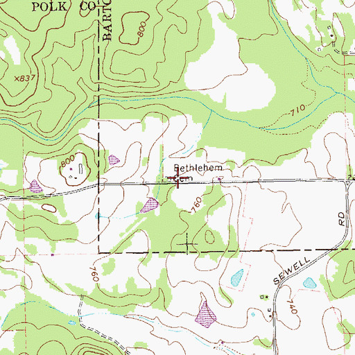 Topographic Map of Bethlehem Church (historical), GA