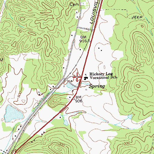 Topographic Map of Cartersville Poor Farm, GA