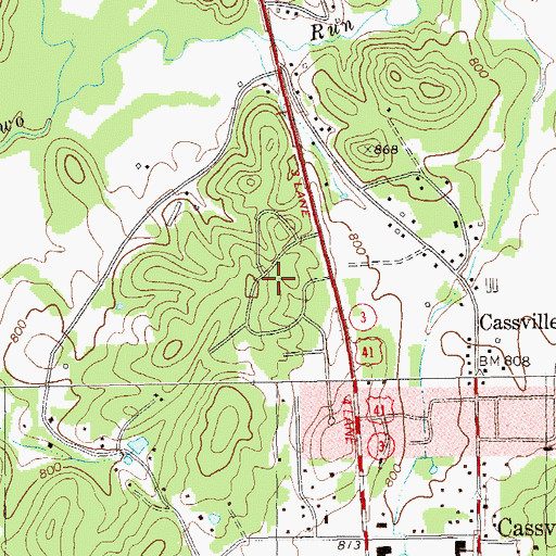 Topographic Map of Chunn Estates, GA
