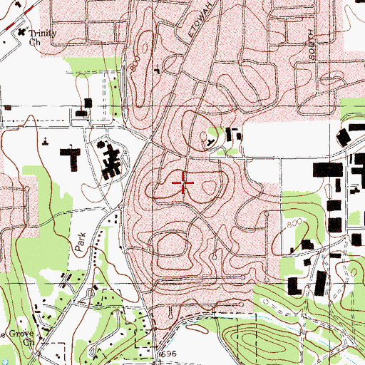 Topographic Map of Conyers Estates, GA