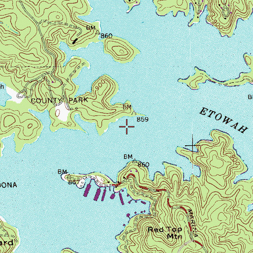 Topographic Map of Cooper Furnace (historical), GA
