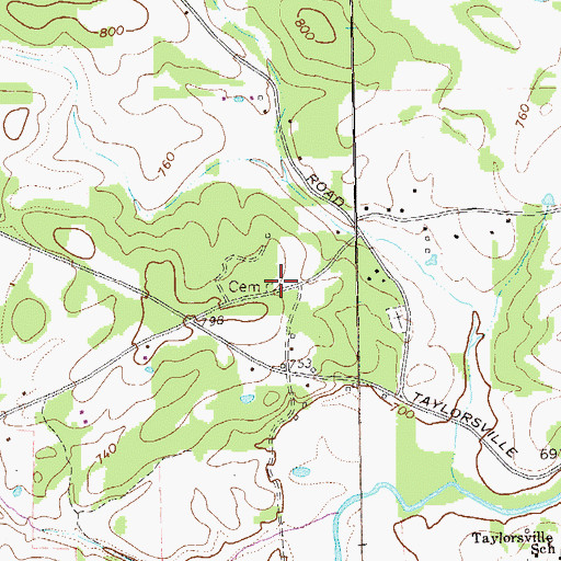 Topographic Map of David Chapel, GA