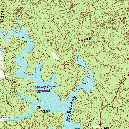 Topographic Map of Double Springs (historical), GA