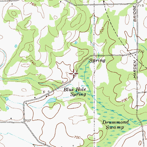 Topographic Map of Drummer Swamp Cemetery, GA
