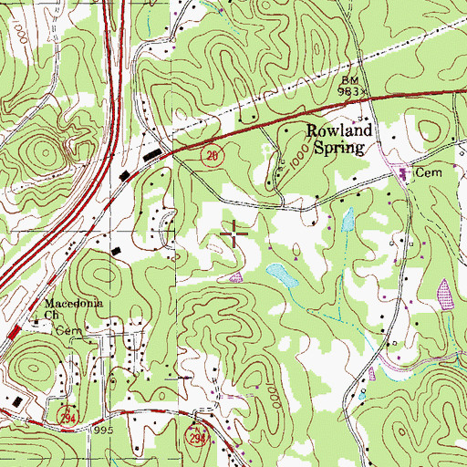 Topographic Map of East Boxwood Estates, GA