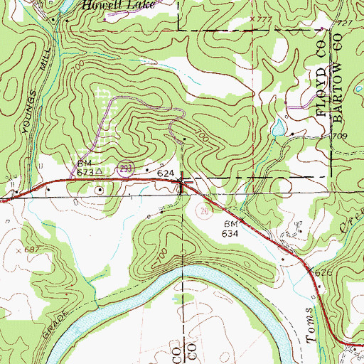 Topographic Map of Eves (historical), GA
