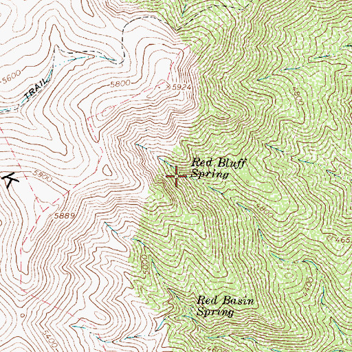 Topographic Map of Red Bluff Spring, AZ